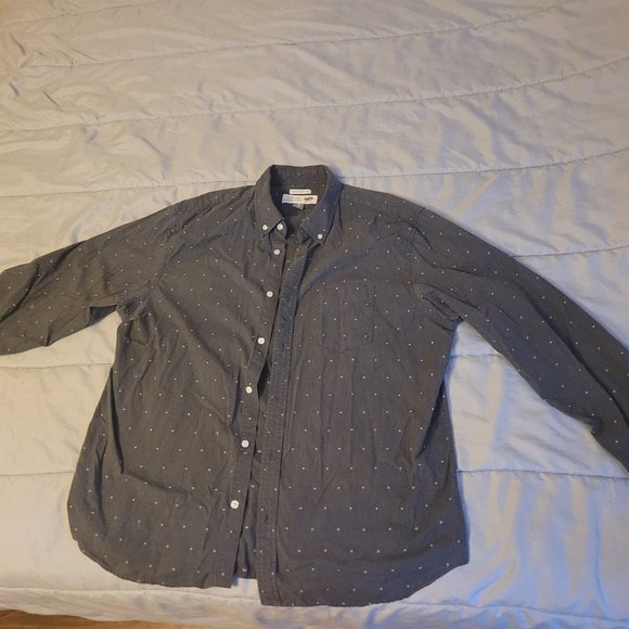 old navy xl dark grey mens long sleeve dress shirt regular fit - Picture 1 of 3